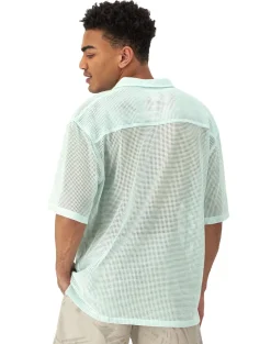 Champion : Mesh Button Down Shirt - Spearmint