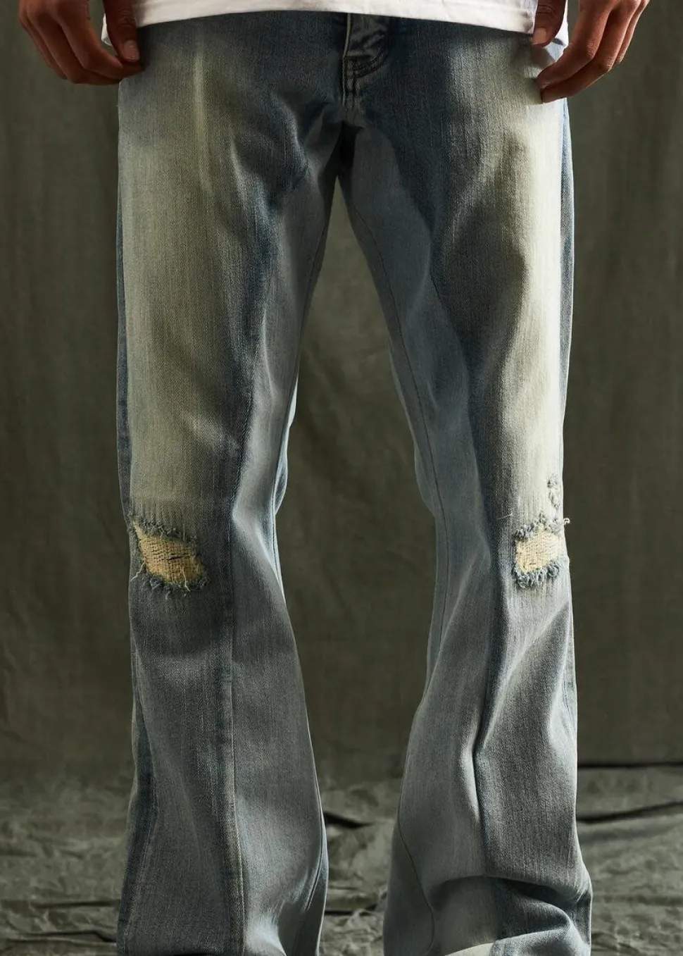 Embellish : Kaulitz 2 Tone Flare Denim