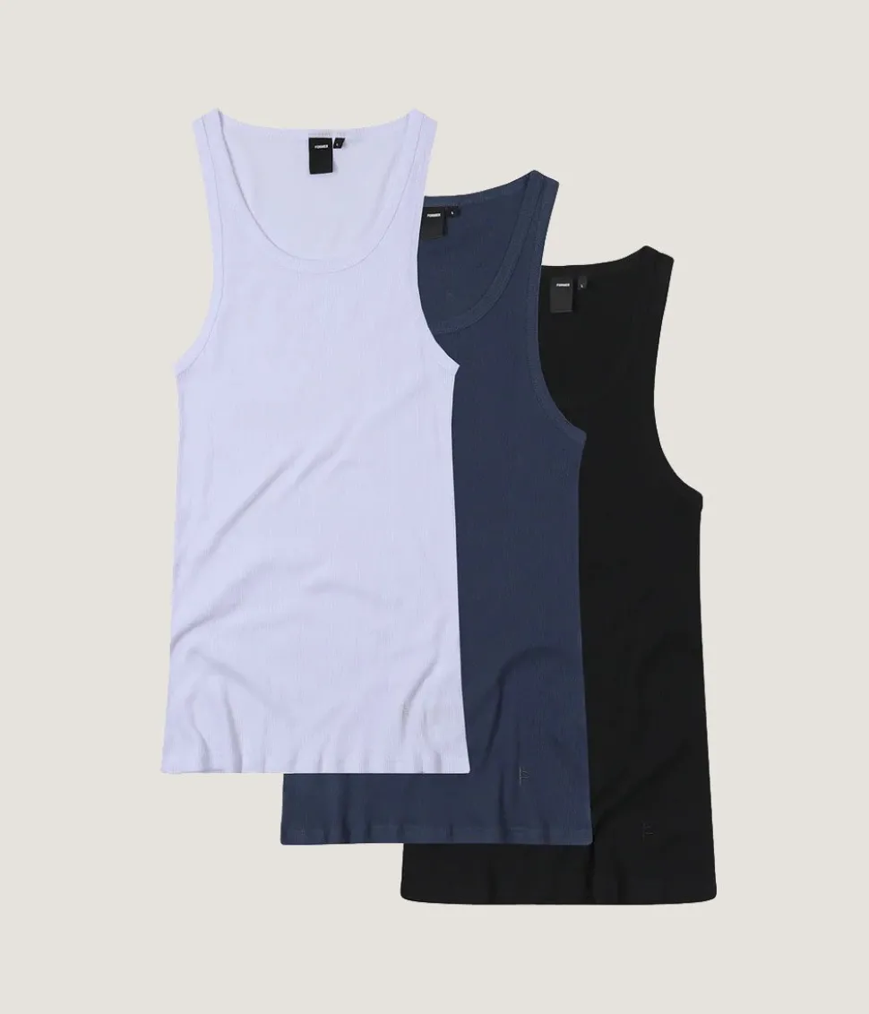 Former : Uniform Rib Singlet - Pack of 3