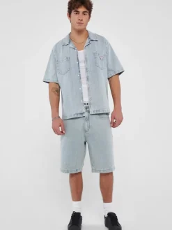 Guess : Herringbone Loose Denim Short