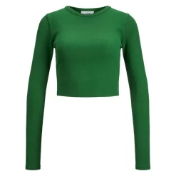 JJXX : Feline Long Sleeve Rib Tee - Green