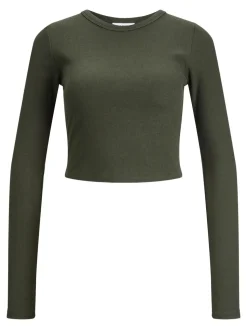 JJXX : Feline Long Sleeve Rib Tee - Rosin