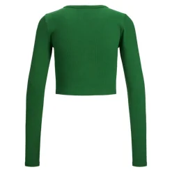 JJXX : Feline Long Sleeve Rib Tee - Green