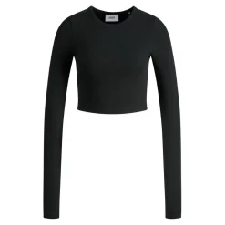 JJXX : Feline Long Sleeve Rib Tee - Black