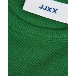 JJXX : Feline Long Sleeve Rib Tee - Green