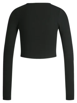 JJXX : Feline Long Sleeve Rib Tee - Black