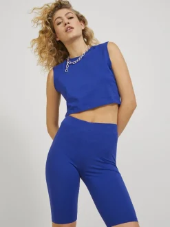 JJXX : Slim Sleeveless Crop Tee - Blue
