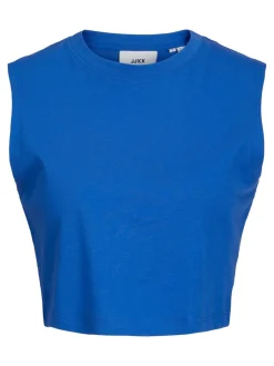 JJXX : Slim Sleeveless Crop Tee - Blue