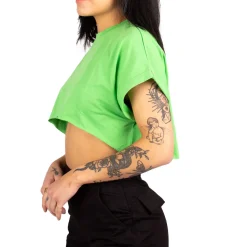 Noisy May : NMNini SS Crop Top - Grass Green