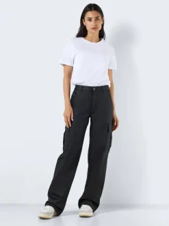 Noisy May : Normal Waist Cargo Coated Pants