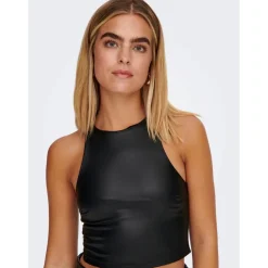 Only : Faux Leather SL Top