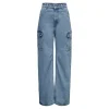 Only : Highwaist Wide Cargo Denim