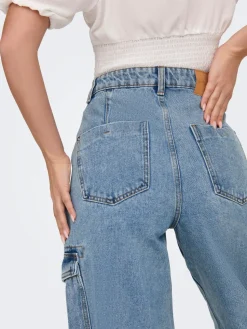 Only : Highwaist Wide Cargo Denim