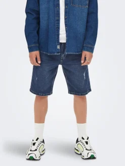 Only & Sons : Avi Ripped Denim Shorts