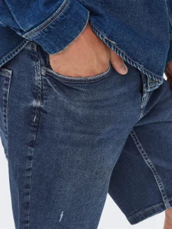 Only & Sons : Avi Ripped Denim Shorts