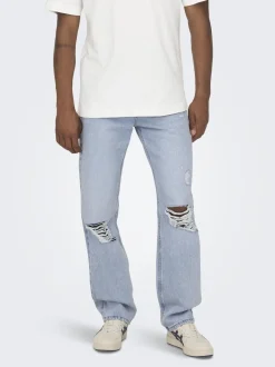Only & Sons : Edge Loose Fit Destroy Denim