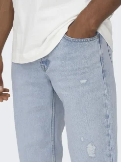 Only & Sons : Edge Loose Fit Destroy Denim