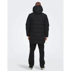 Only & Sons : Melvin Life Long Hooded Puffer Coat