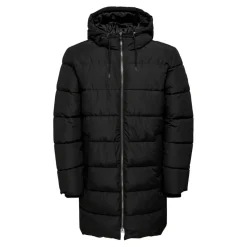 Only & Sons : Melvin Life Long Hooded Puffer Coat