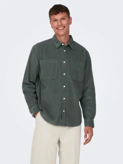 Only & Sons : Relaxed Fit 2pkt Corduroy Shirt