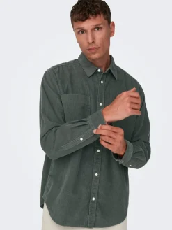 Only & Sons : Relaxed Fit 2pkt Corduroy Shirt
