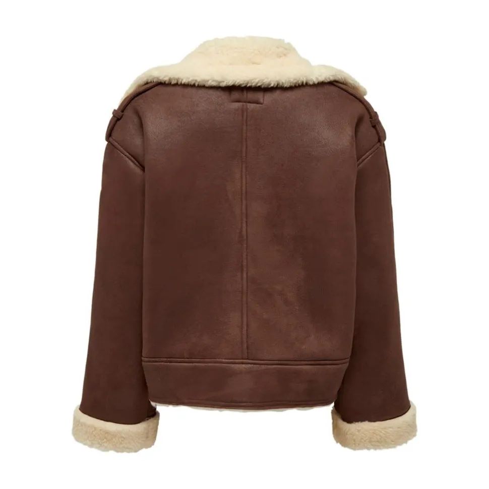 Only : Sueded Cropped Aviator Jacket