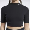 Reebok : SS Rib Mock Neck Crop Top