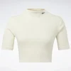 Reebok : SS Rib Mock Neck Crop Top