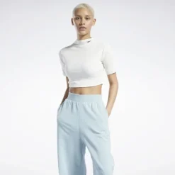 Reebok : SS Rib Mock Neck Crop Top