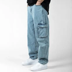 WLKN : Cargo Baggy Fit Denim Pants
