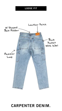 WLKN : Carpenter Loose Fit Denim Pants