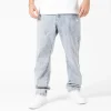 WLKN : Distressed Logo Loose Fit Denim Pants