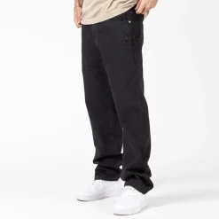 WLKN : Distressed Logo Loose Fit Denim Pants