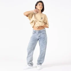WLKN : Distressed Logo Loose Fit Denim Pants