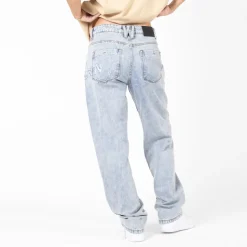WLKN : Distressed Logo Loose Fit Denim Pants