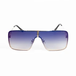 WLKN : Rex Square Rimless Sunglasses - Blue/Yellow