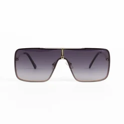 WLKN : Rex Square Rimless Sunglasses - Gold/Gray