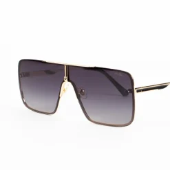 WLKN : Rex Square Rimless Sunglasses - Gold/Gray